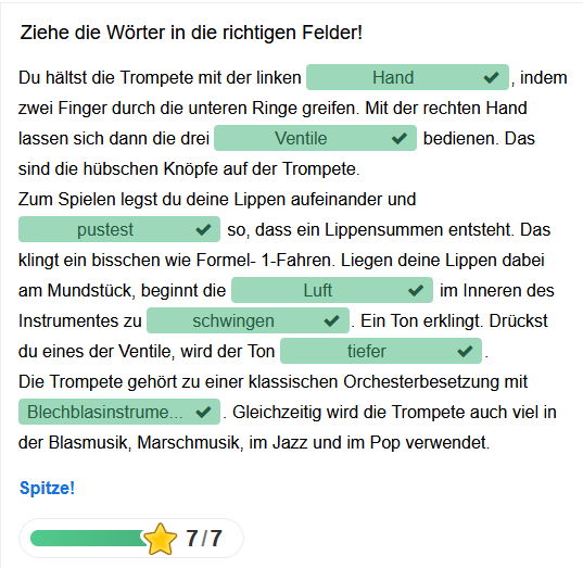 Arbeitsbogen Trompete - musiculum